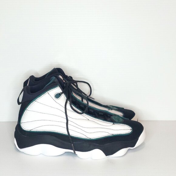 Men's Nike Jordan Pro Strong White Black Green Sneakers - FCM45